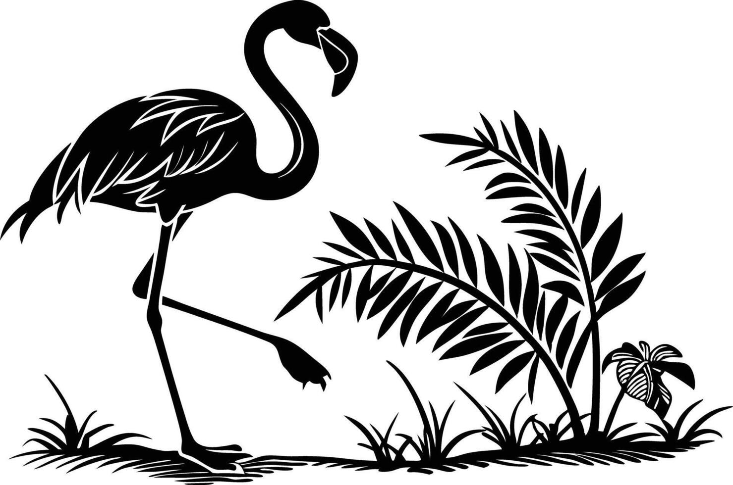 Flamingo Design Illustration for Creative Projects. Elegant Flamingo Design Illustration for Prints. Artistic Flamingo Design Illustration for Apparel vector