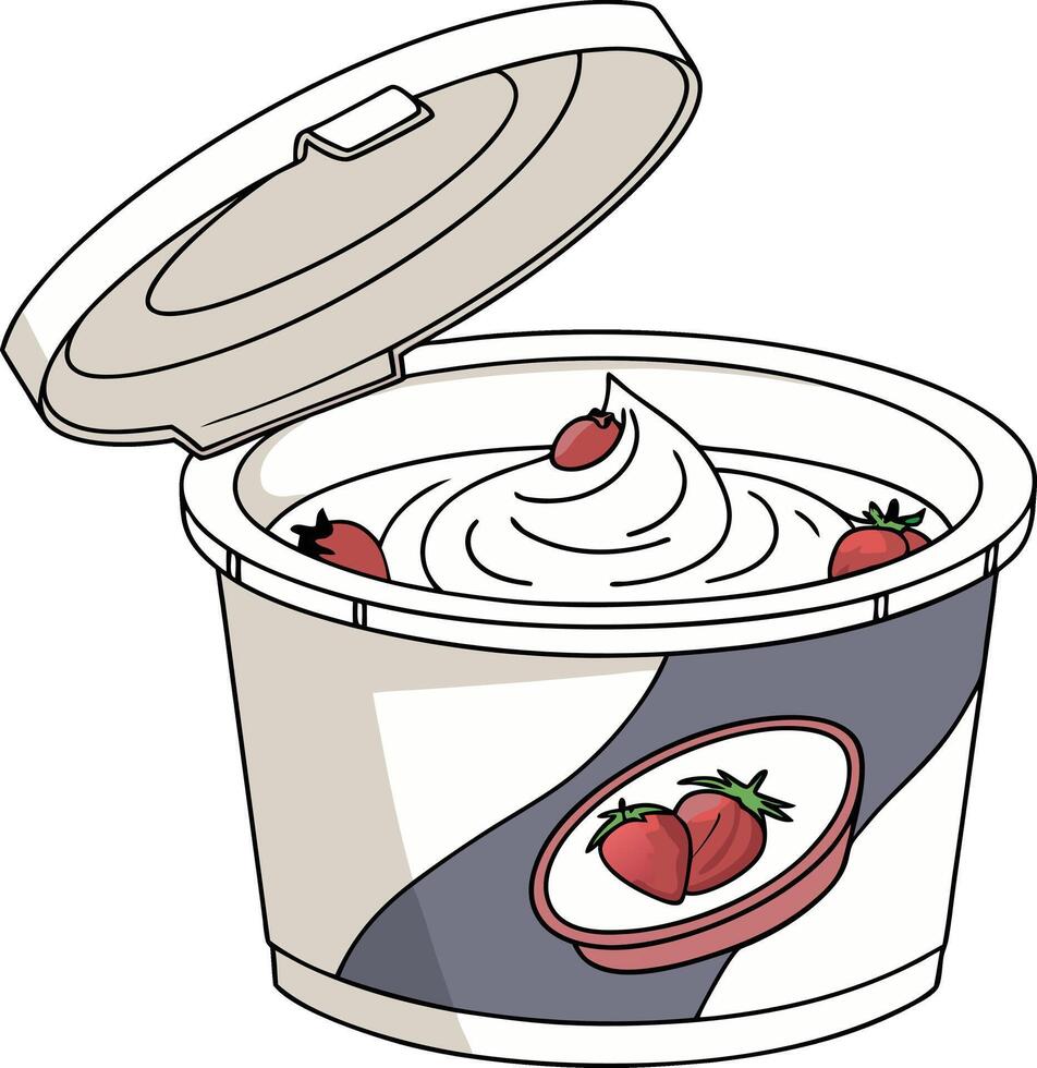 Creative Yogurt Silhouette Art for Packaging vector