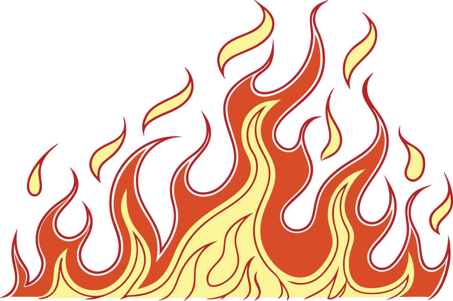 Colorful Fire Icons Set Silhouette Design Collection vector