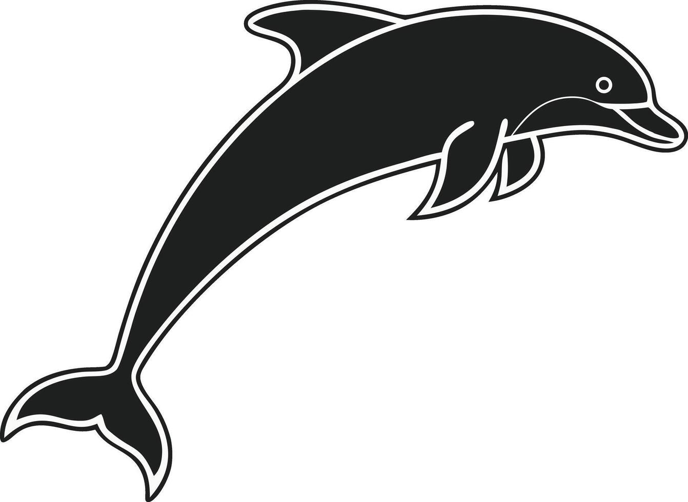 Jumping Dolphin Fish Design Illustration for Print vector