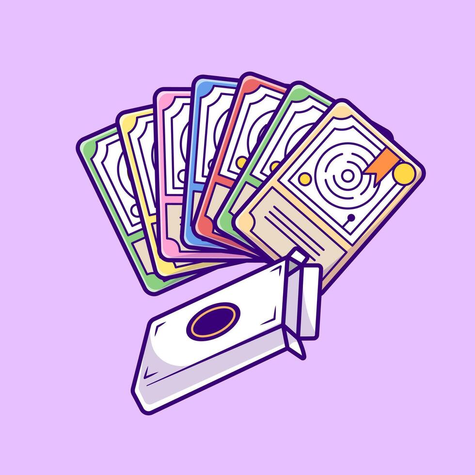 Card Game Floating Cartoon vector