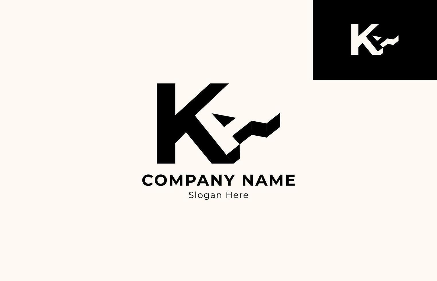 abstract 3d perspective letter KA logo design, is a logo design that combines the letters K and A with a 3D perspective and negative space style vector