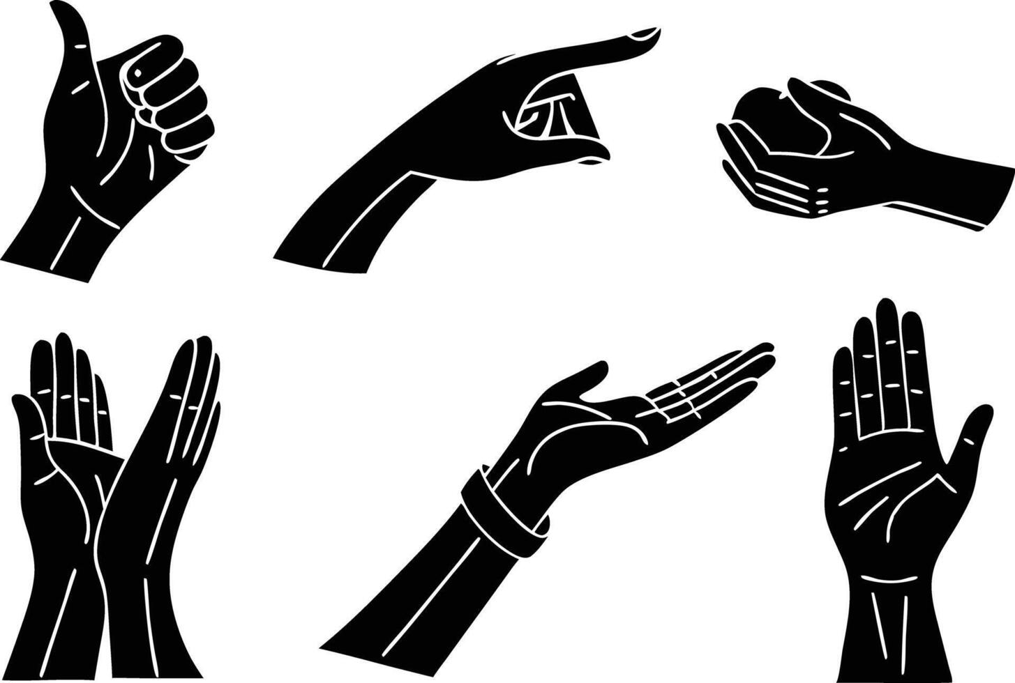 Human Hand Icon Collection vector