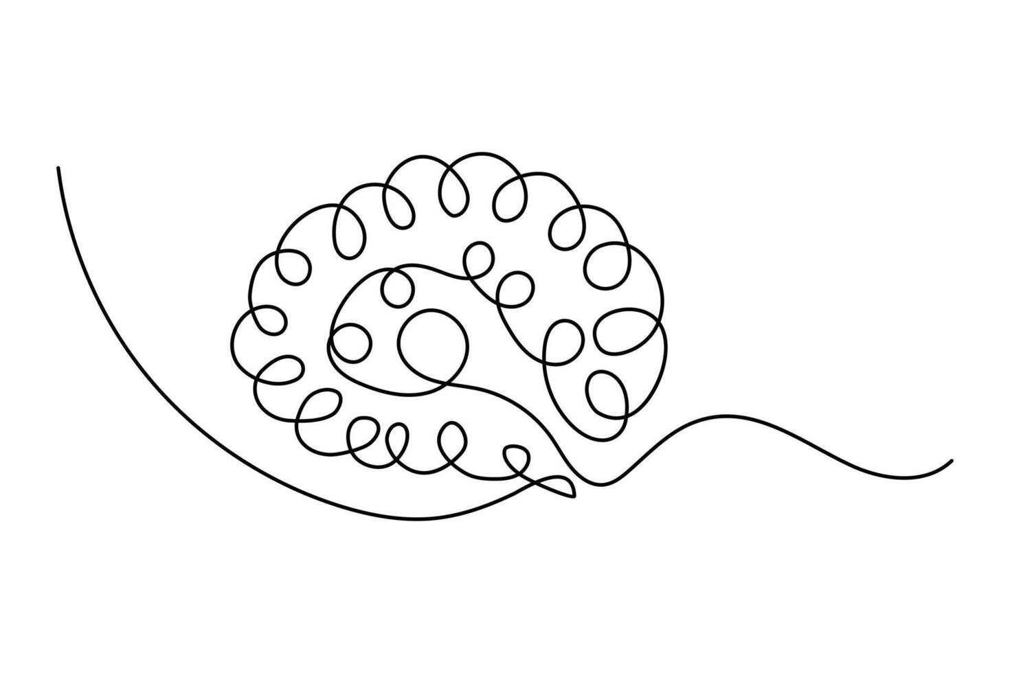 Minimal outline of a human brain vector