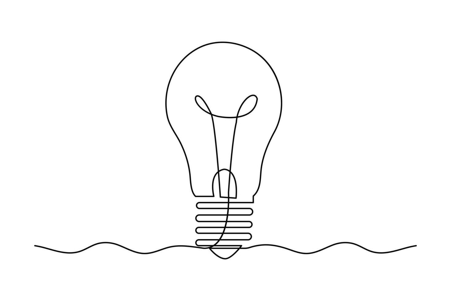 Single line light bulb symbol vector