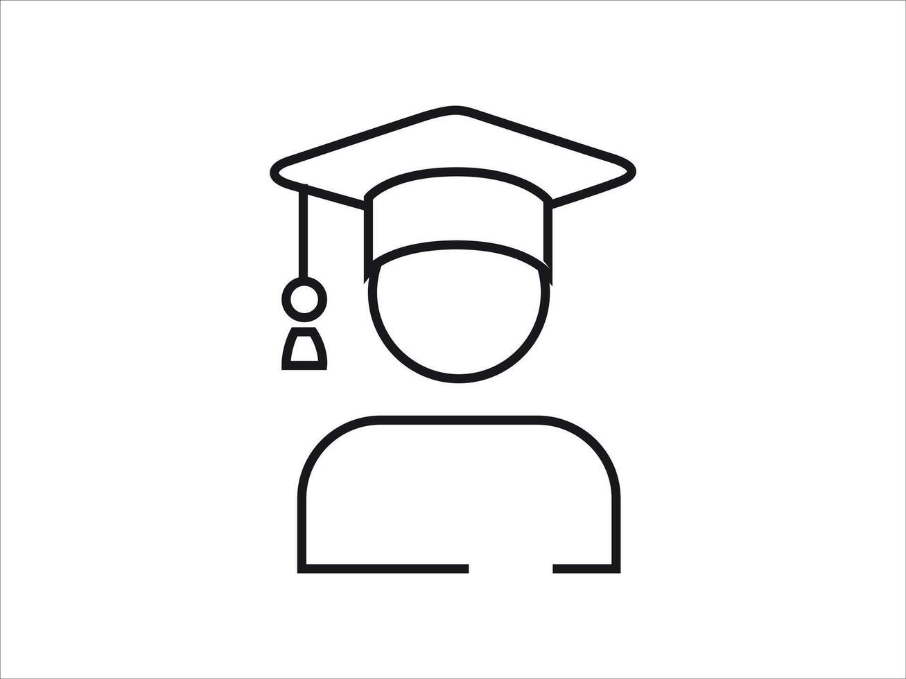Icon of a man in a Educational cap with a tassel. Graduation student for college vector