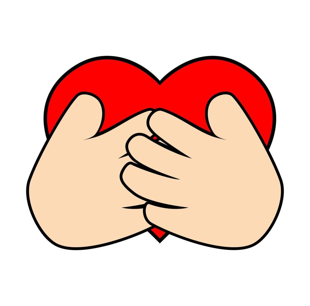 Cartoon Love Hug Icon Digital Vectors Illustration