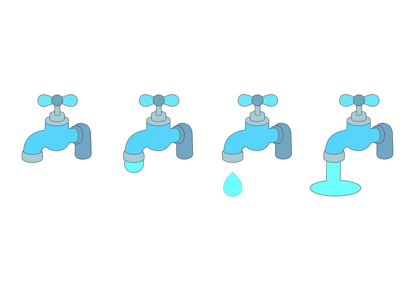 Cartoon Step To Use Water Digital Icon Vectors Source Illustration