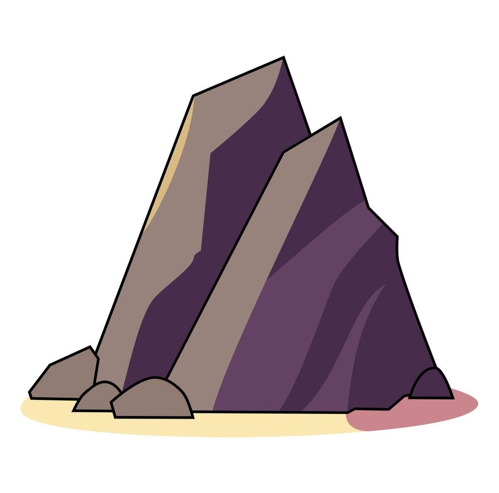 Cartoon Rock Elemental Digital Icon Source Vectors Illustration