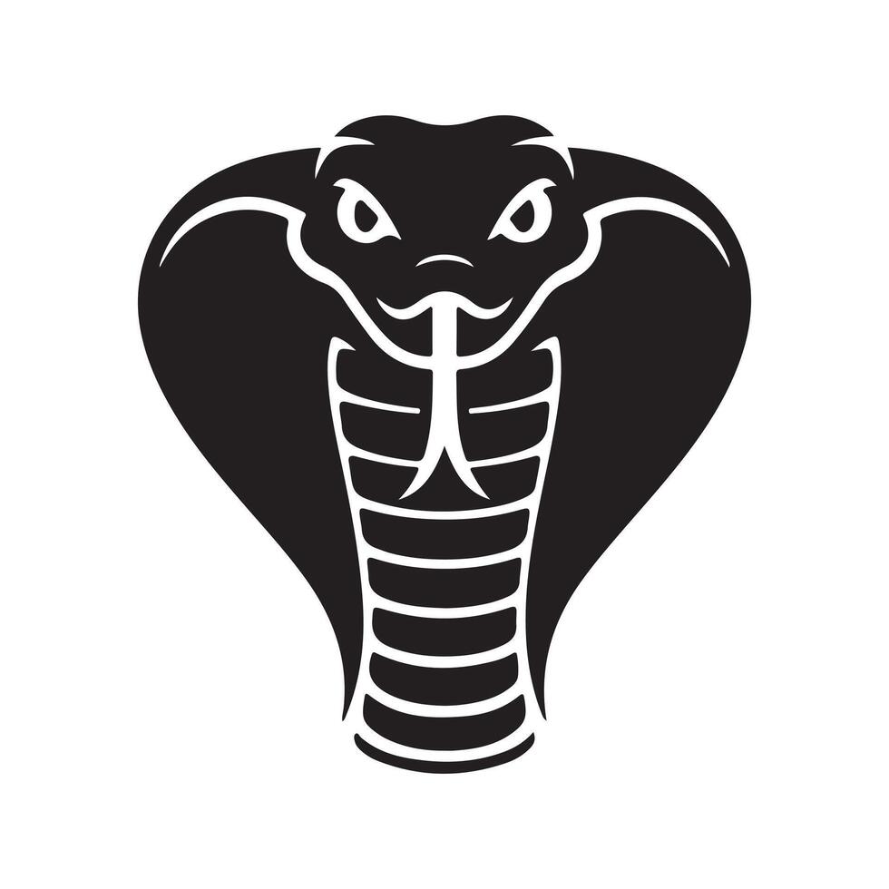 The cobra head logo is black and white vector