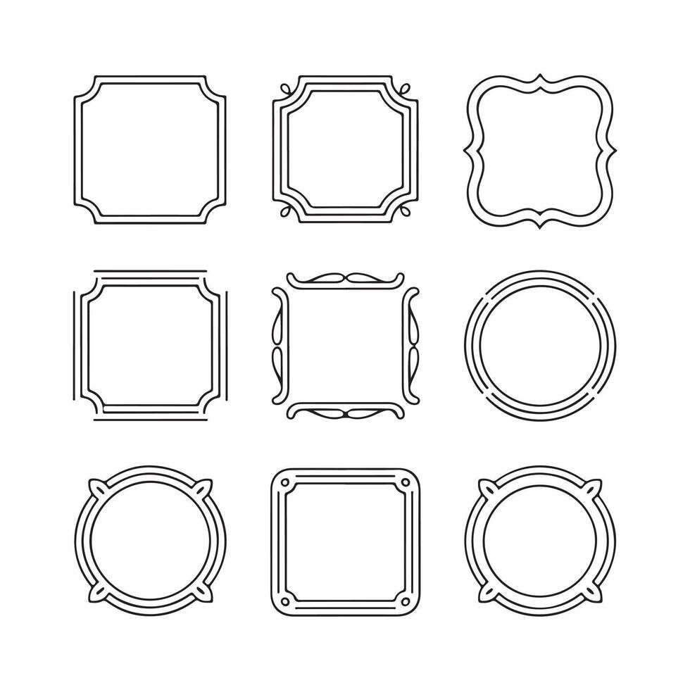 Set of vintage frames and borders vector