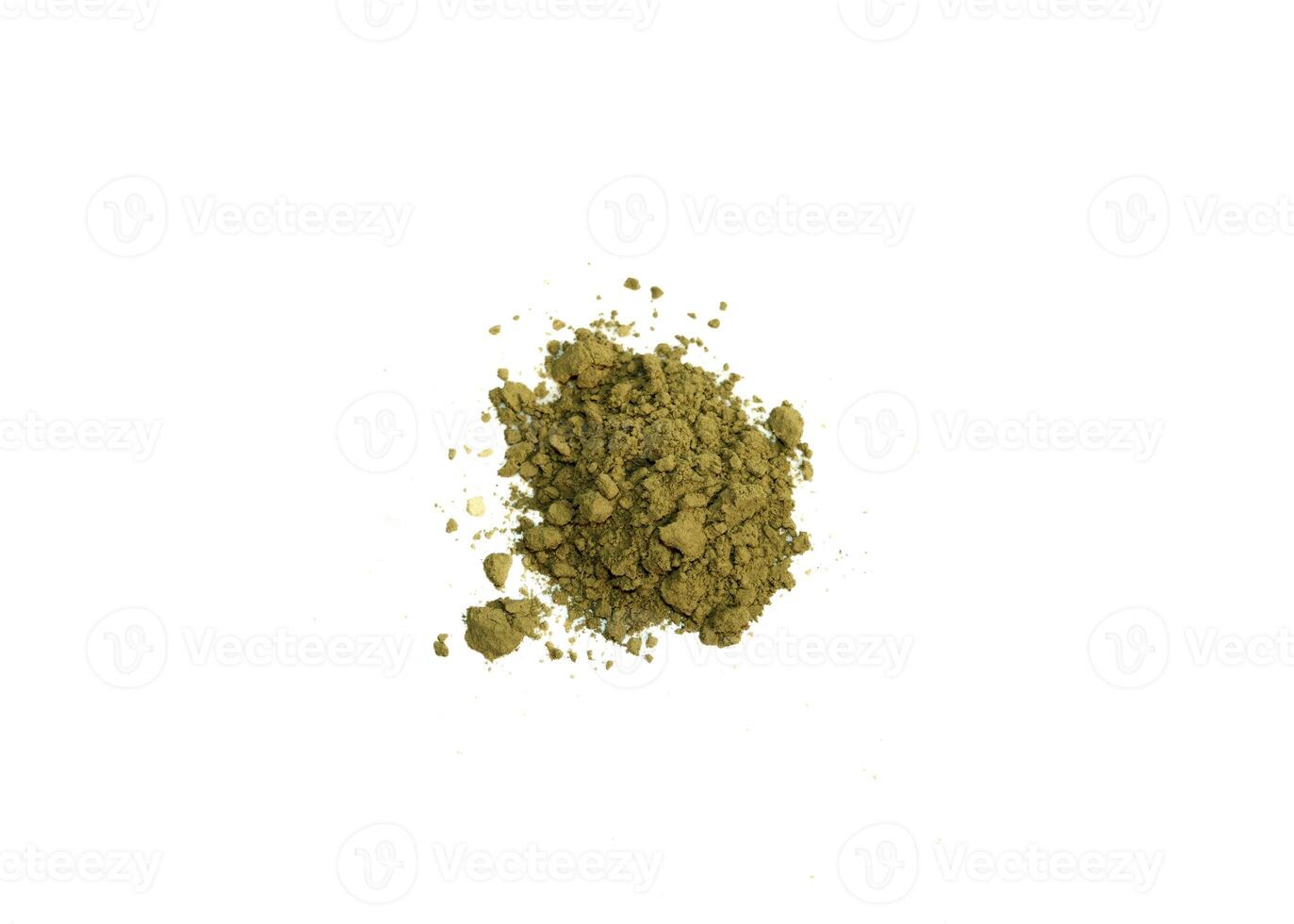Cassia Obovata Powder on White Background photo