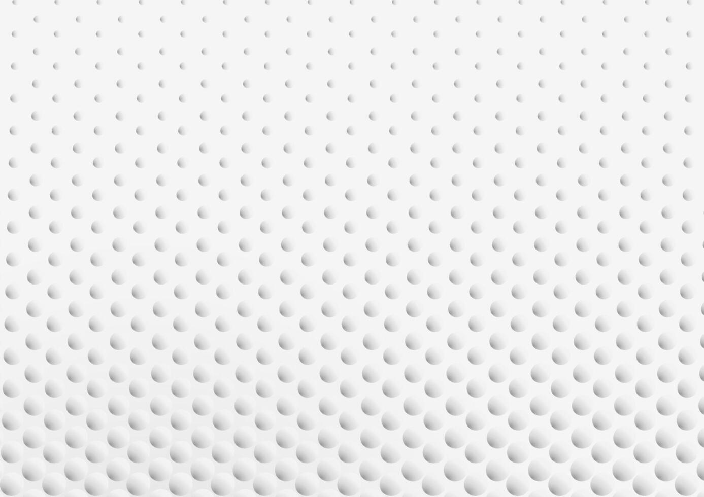Dotted halftone pattern. White and gray texture with 3d circles. Futuristic abstract background. Minimal clean light concept. Digital surface with points vector