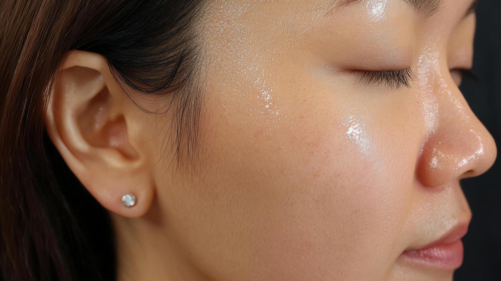 A woman with a white face and a white eye photo