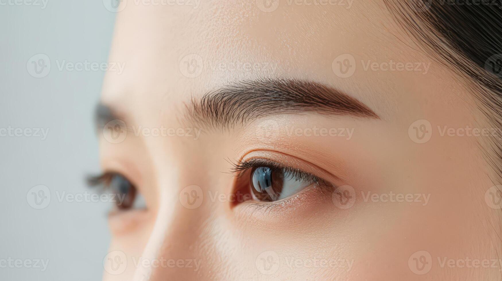 Close-up view of eyes and brows on a person. photo