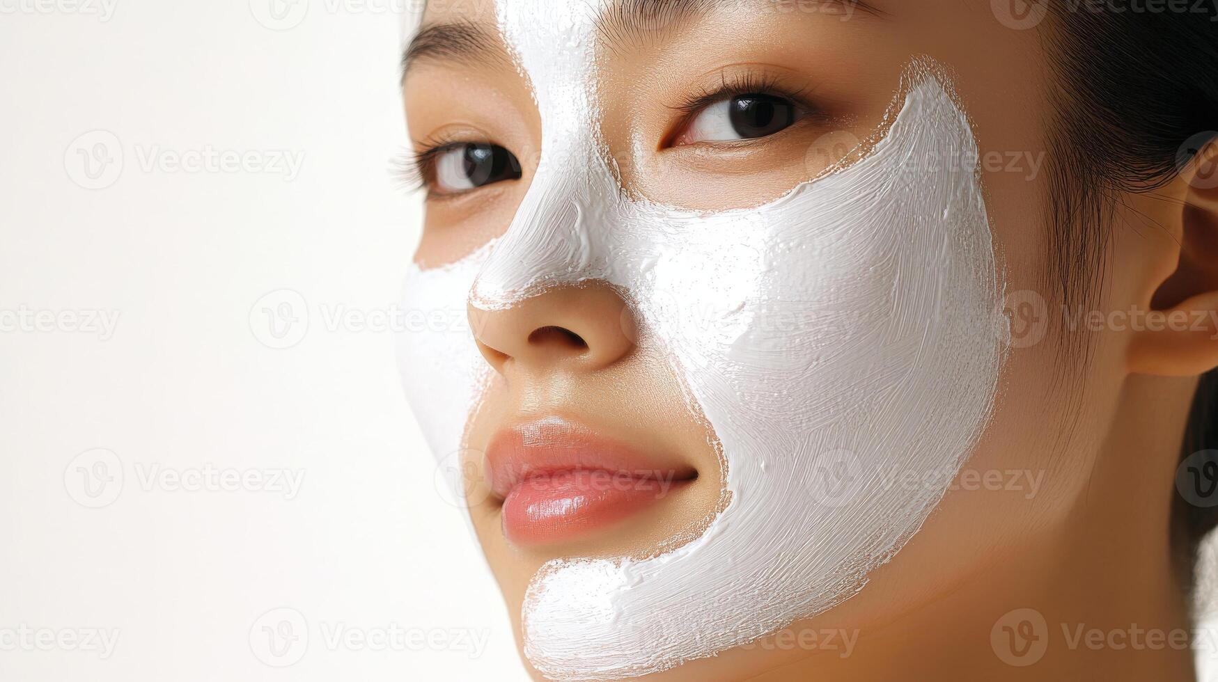 Close-up portrait of a person with a facial mask. photo