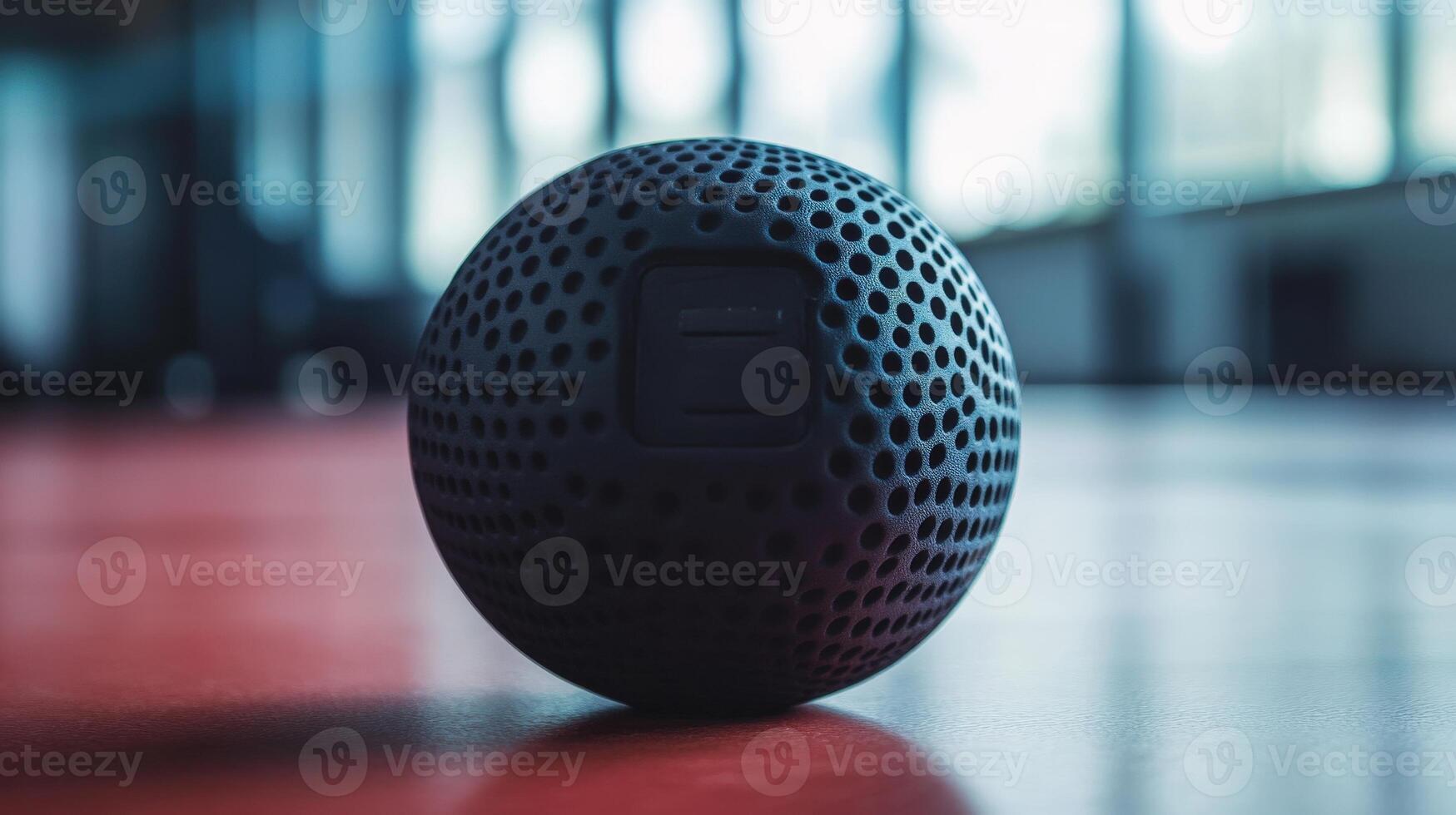 A close up image of a black spherical object on a surface photo