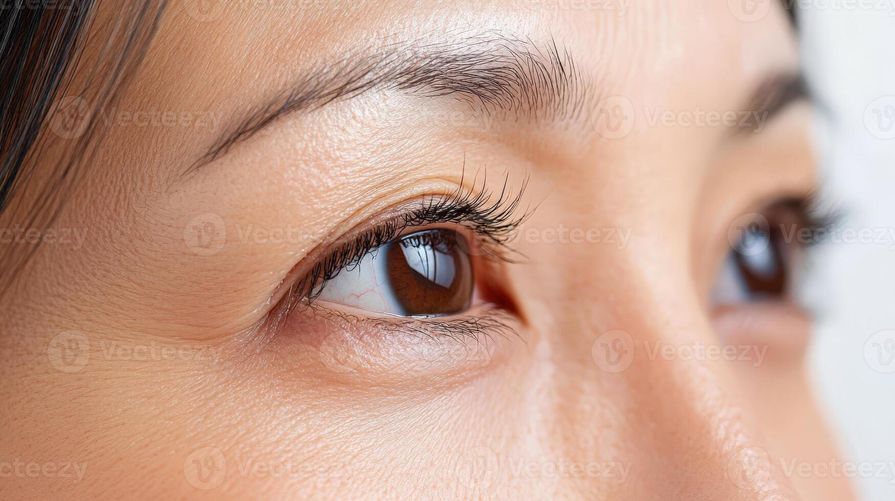 Close-up view of a person's expressive eyes and skin photo