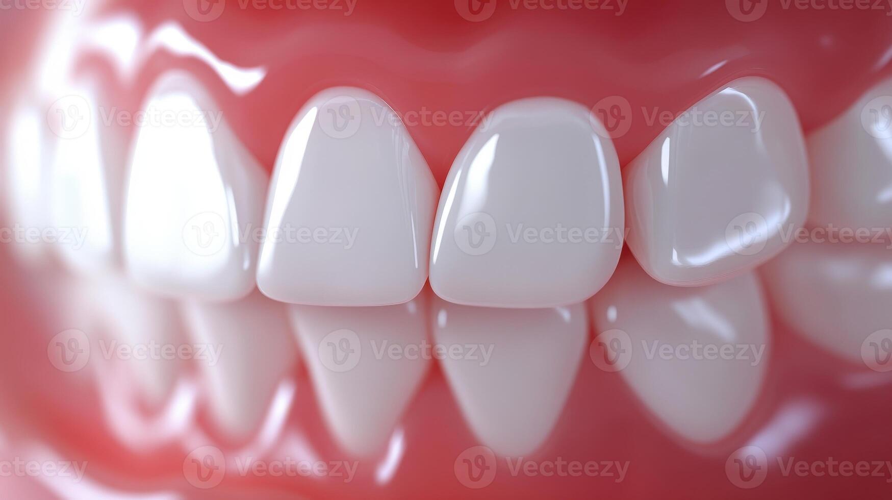 Close up illustration showing perfect white teeth and gums photo