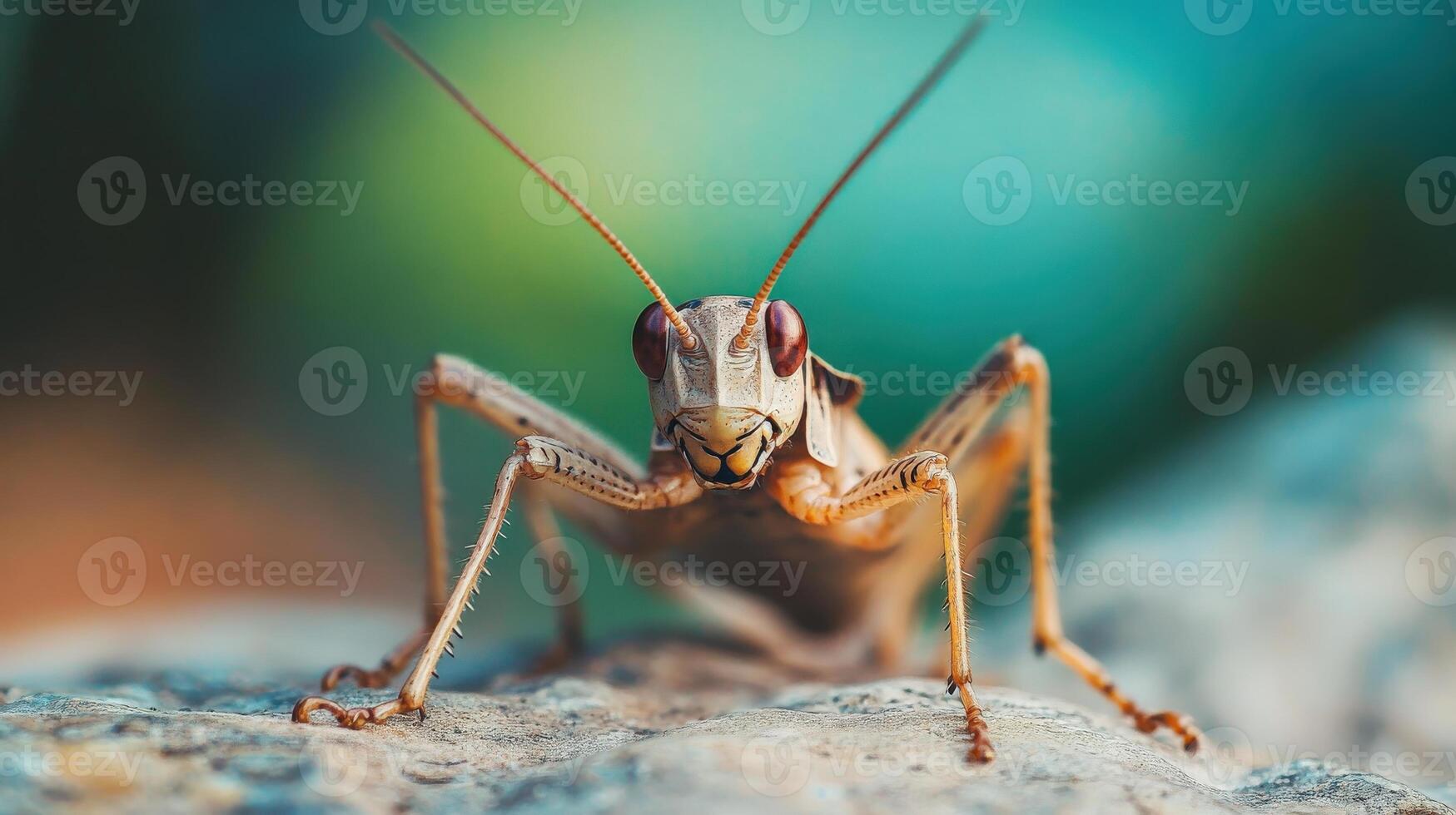 A detailed macro view of a curious looking insect species photo