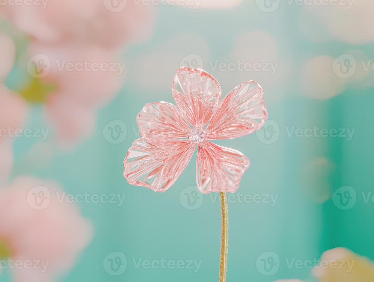 Pink Crystalline Flower with Rhinestone Center photo