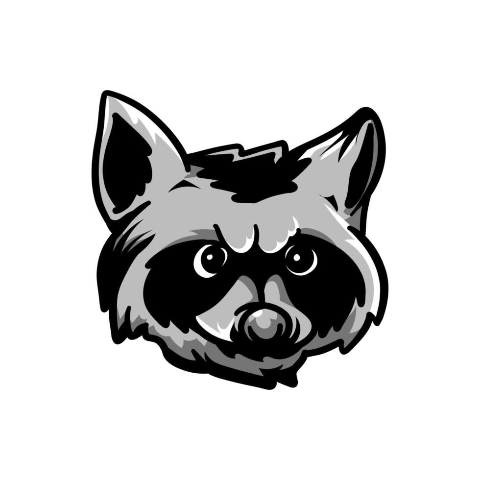 skunk head illustration vector