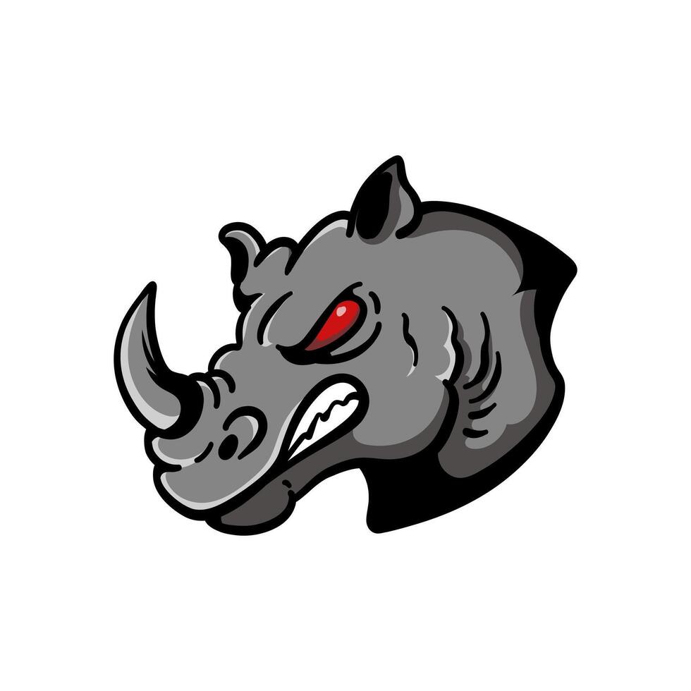 rhino head illustration vector