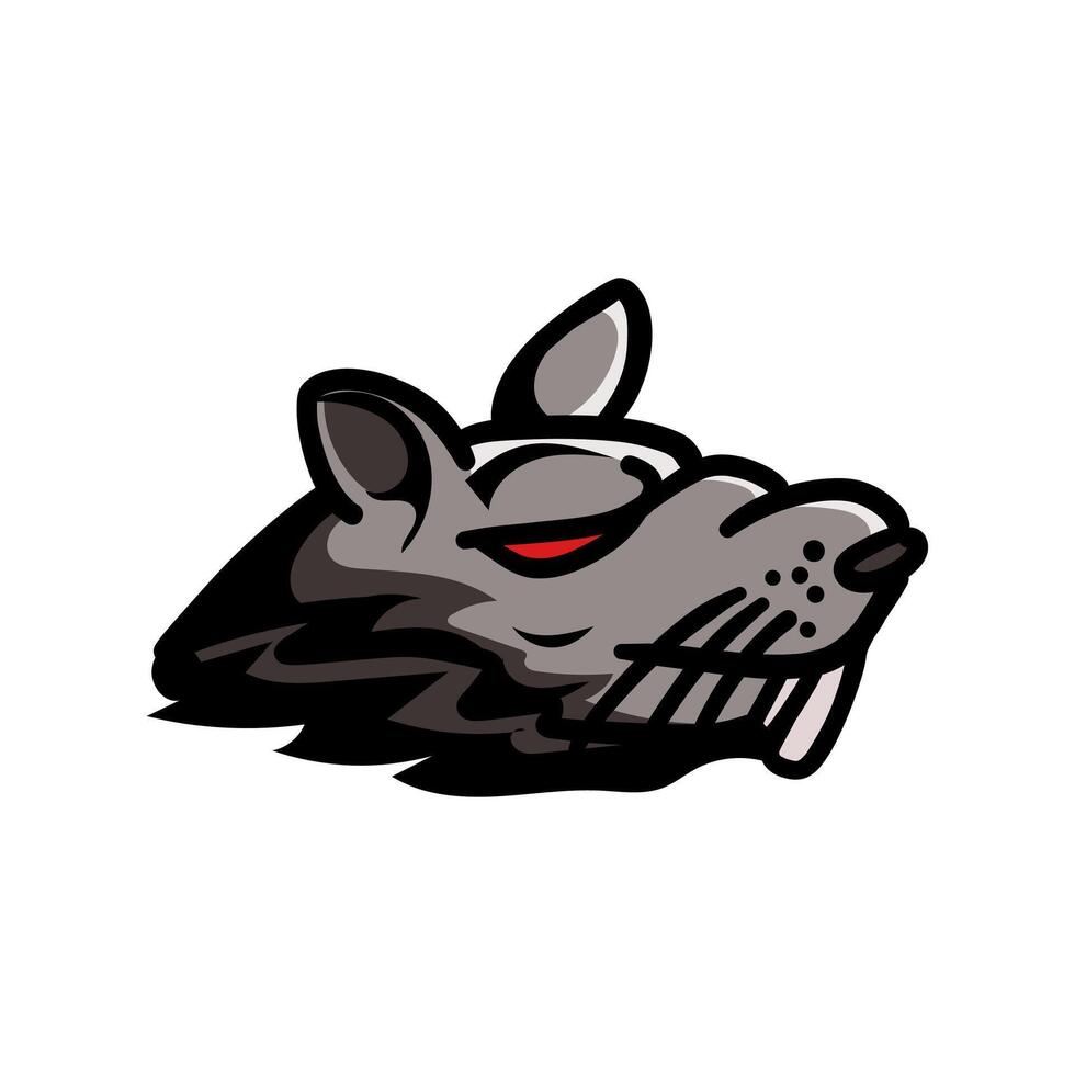 rat head illustration vector