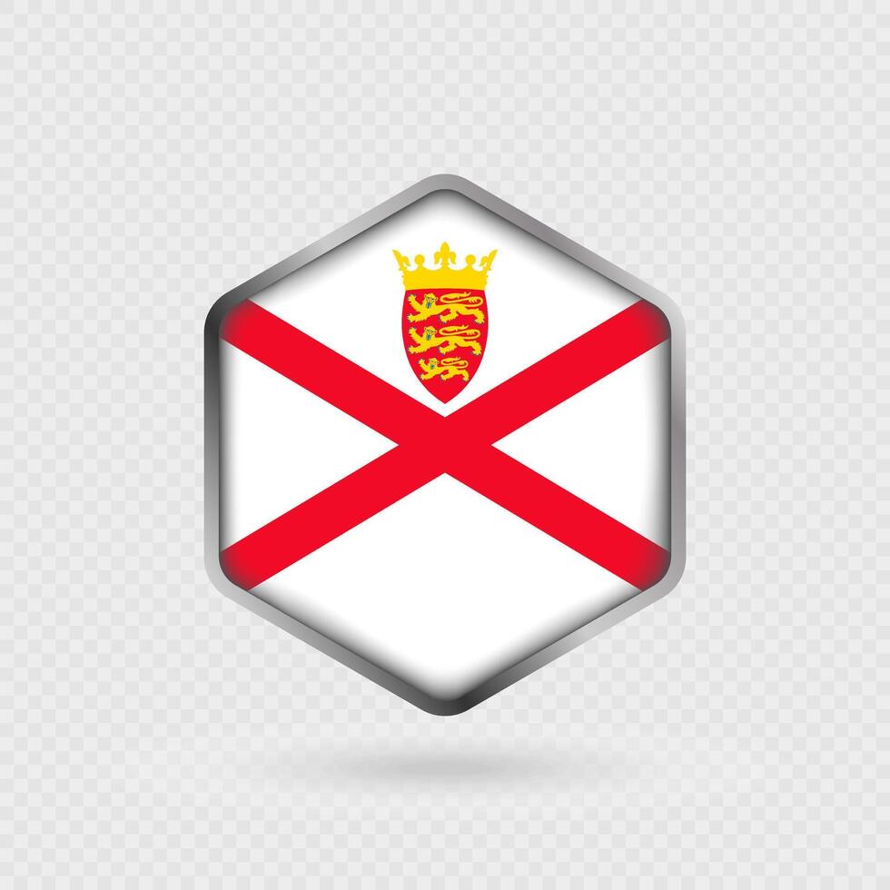 Jersey Flag Icon in Hexagon Shape. vector