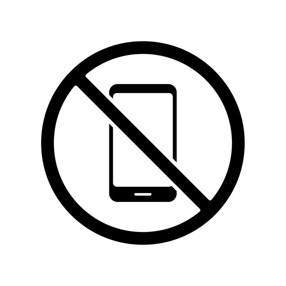 Icon a no phone, isolated against a clean background vector
