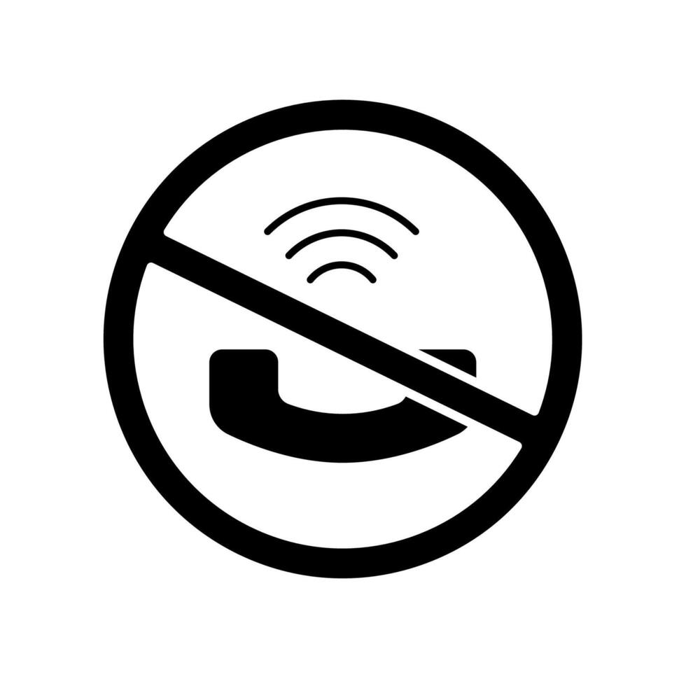 Icon a phone forbidden, isolated against a clean background. vector