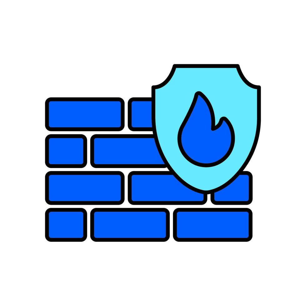 Icon a firewall, isolated against a clean background. vector