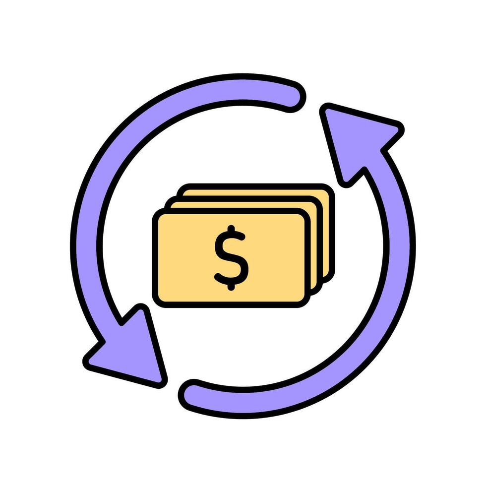 Icon a cashflow, isolated against a clean background. vector