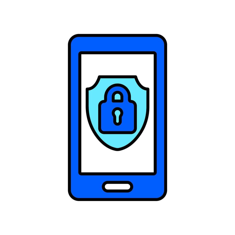 Icon a online protection, isolated against a clean background. vector