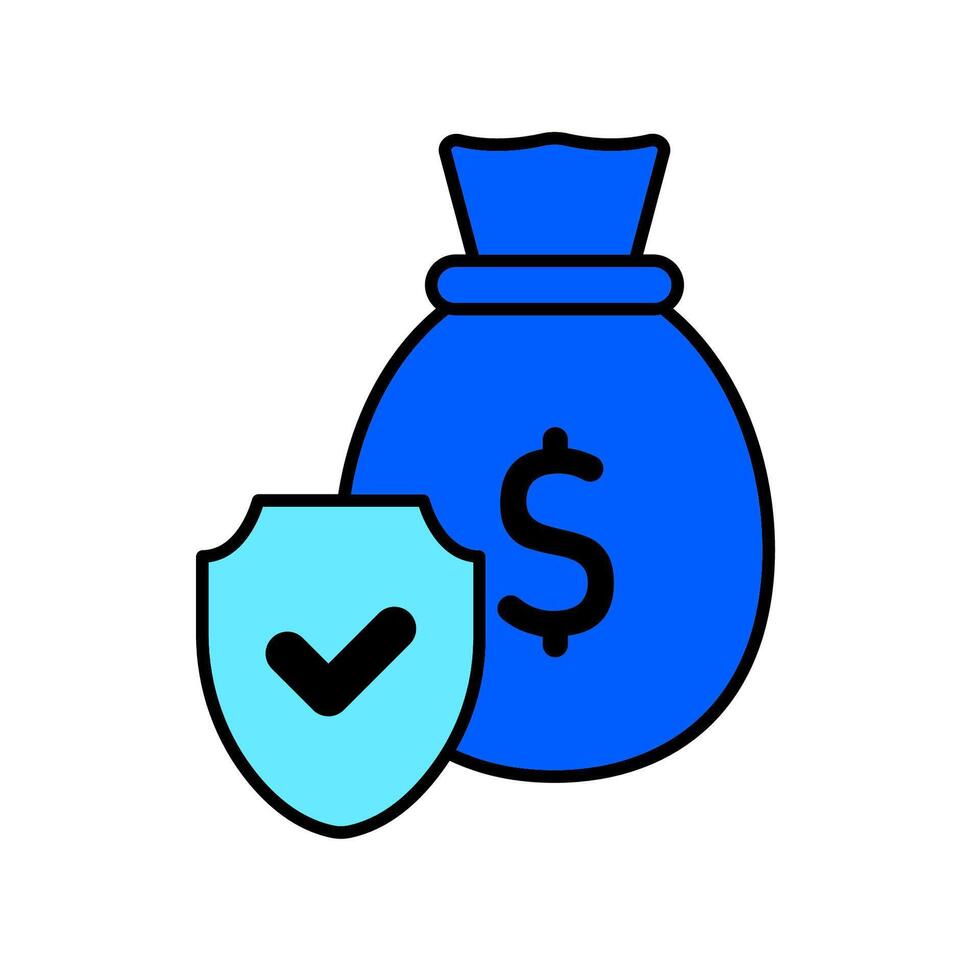 Icon a financial protection, isolated against a clean background vector