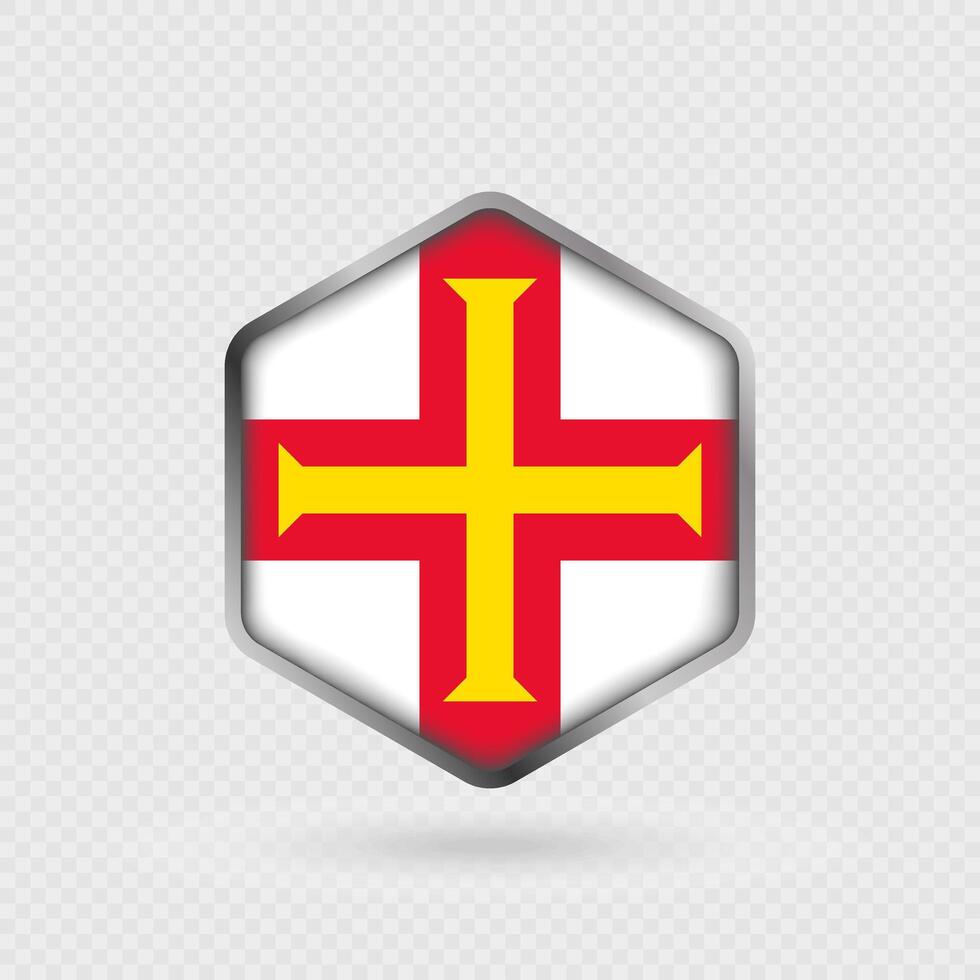 Guernsey Flag Icon in Hexagon Shape. vector