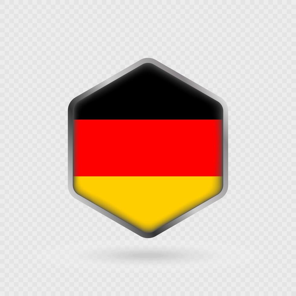 Germany Flag Icon in Hexagon Shape. vector