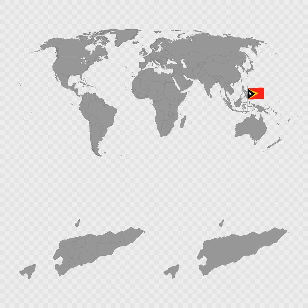 East Timor Map Set with World Location. vector