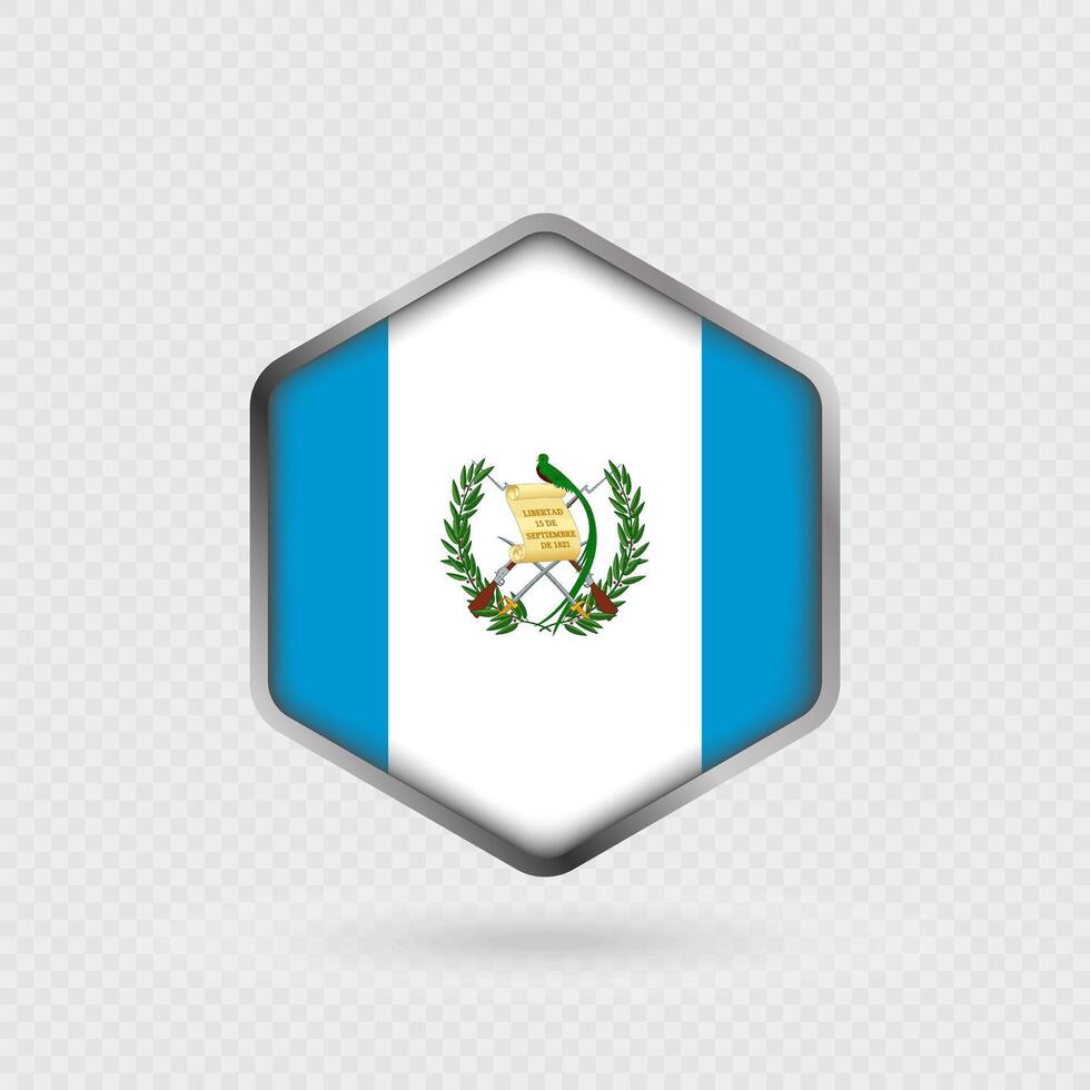 Guatemala Flag Icon in Hexagon Shape. vector