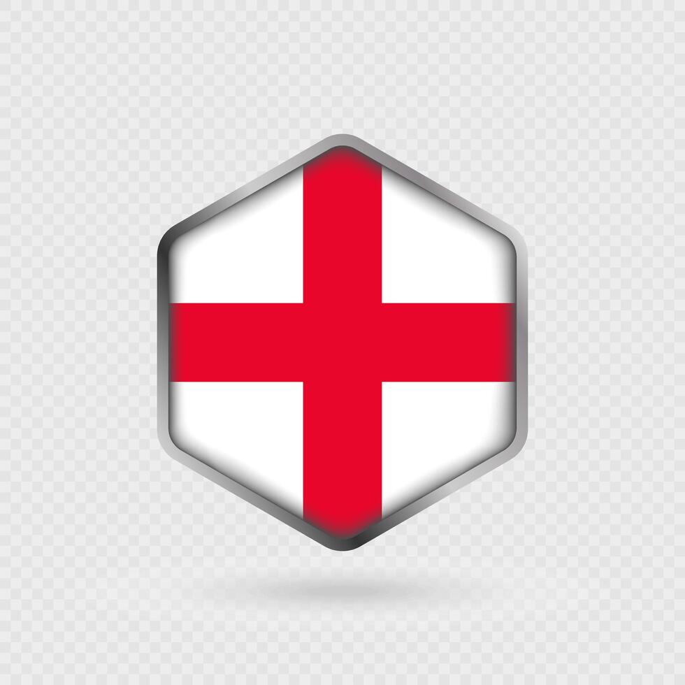 England flag icon in hexagon shape. vector