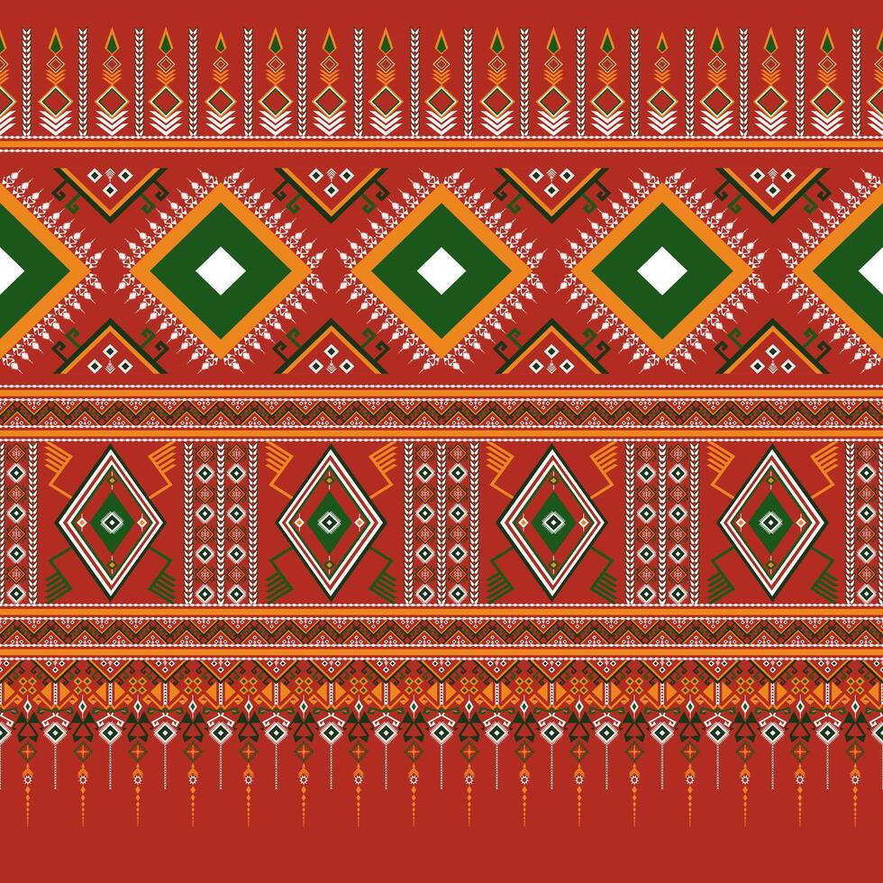 Red Aztec geometric ethnic pattern. geometric ethnic seamless. Abstract geometric fabric style design for clothing textile, wrapping, background, wallpaper, carpet, embroidery vector