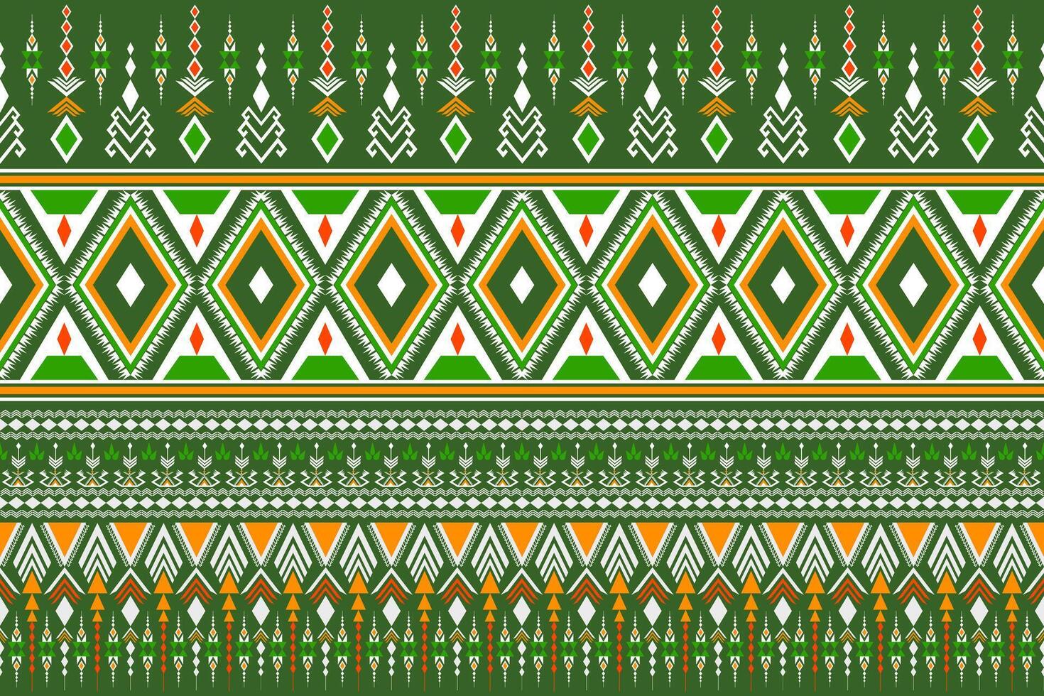 Green abstract geometric ethnic pattern. Geometric fabric seamless. Geometric tribal pattern design for clothing wrapping textile folk background wallpaper carpet embroidery vector