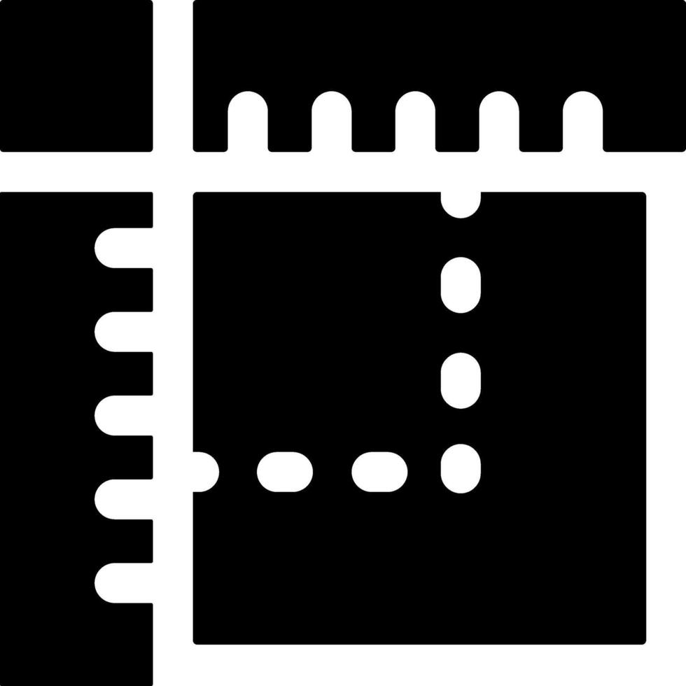 Rounded Filled Ruler Icon vector