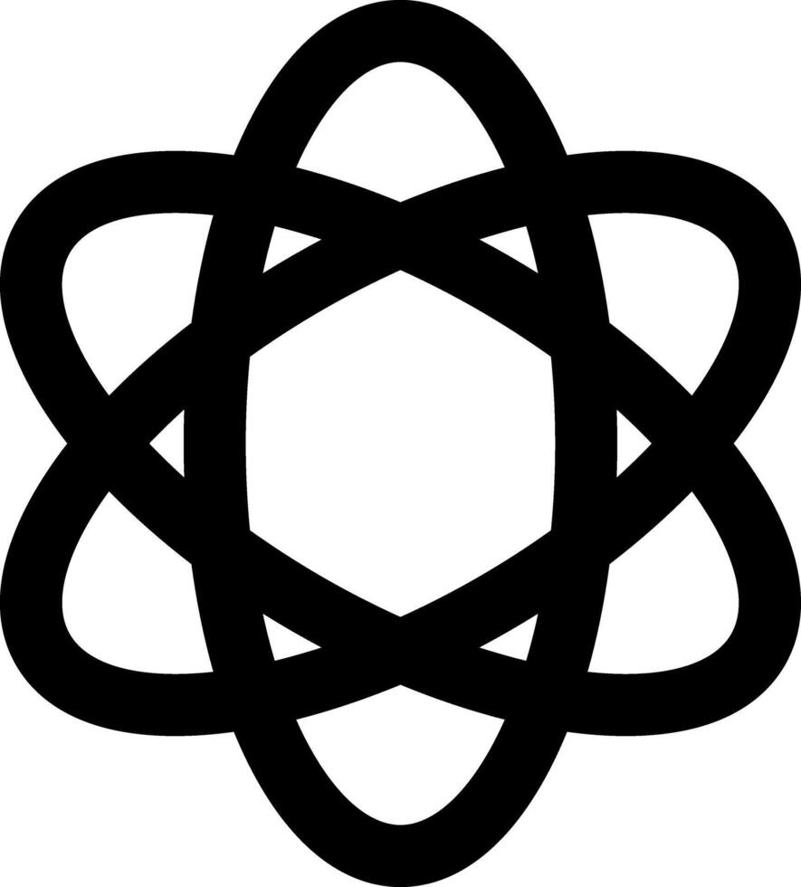 Rounded Filled Atom Icon vector