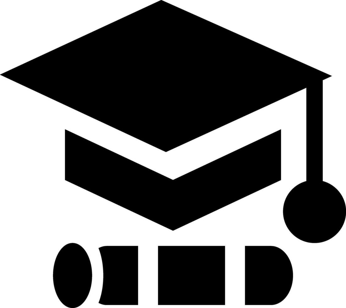 Rounded Filled Graduation Cap Icon vector