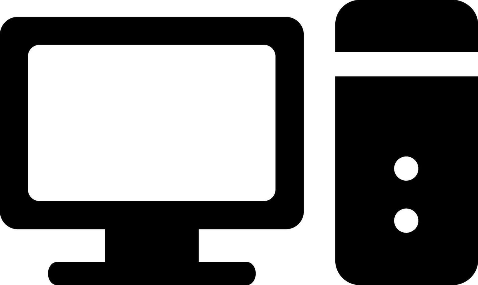 Rounded Filled Computer Icon vector