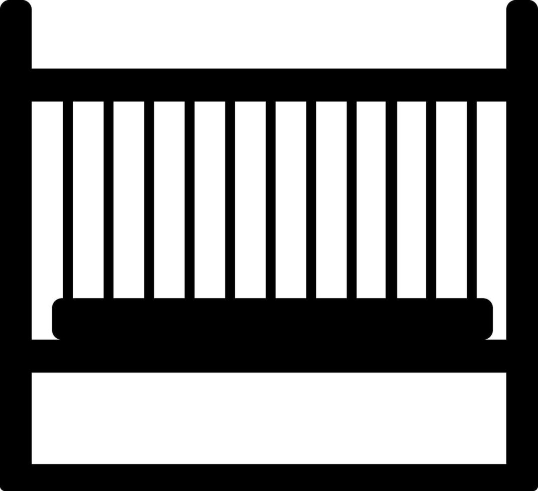 Rounded Filled Baby Bed Icon vector
