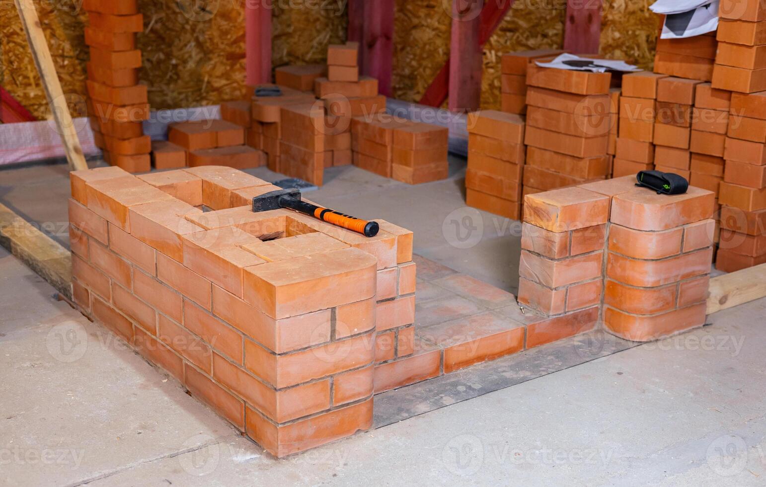 Construction of a stove to heat a wooden house. Assembly of the stove structure for heating a room photo
