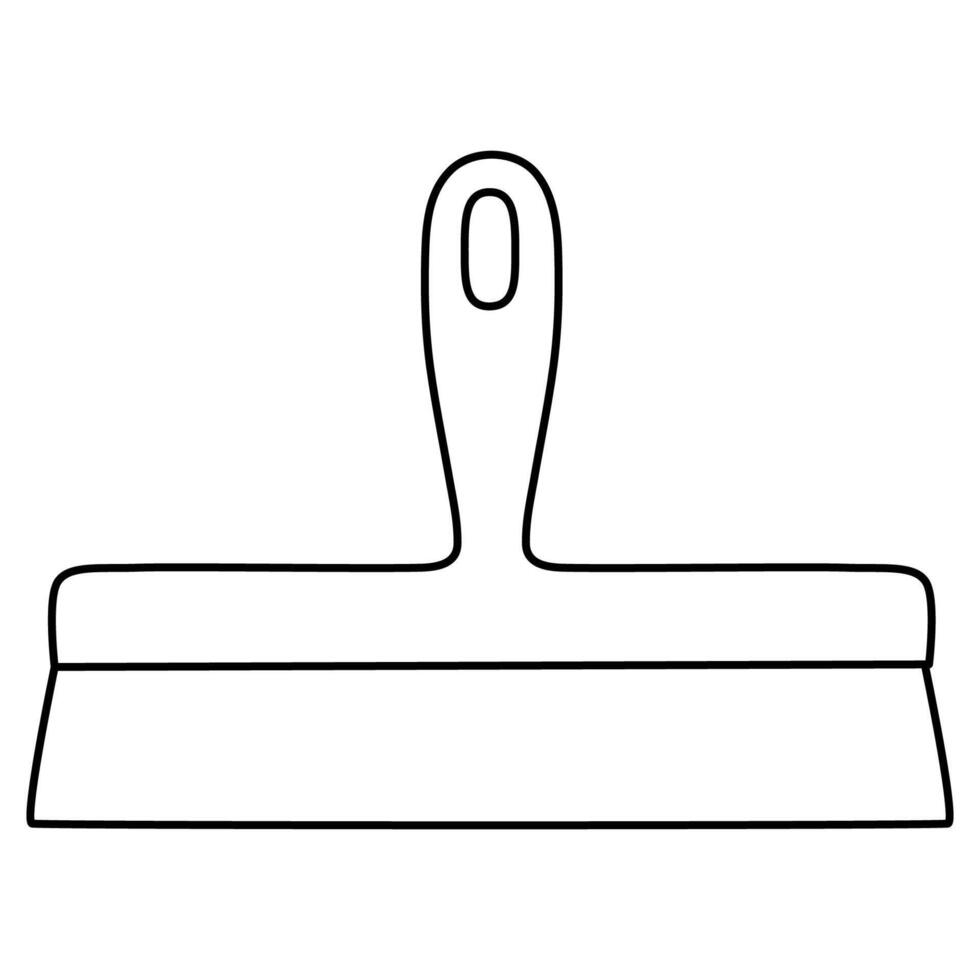 Hand drawn doodle plastering tool illustration, black outline vector