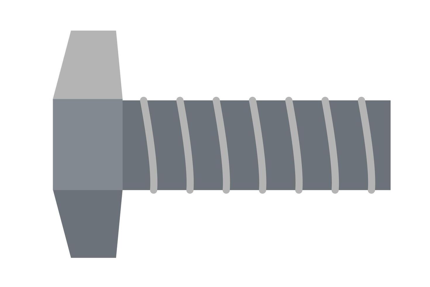 Flat design illustration of a metal bolt isolated element for repair and construction. vector